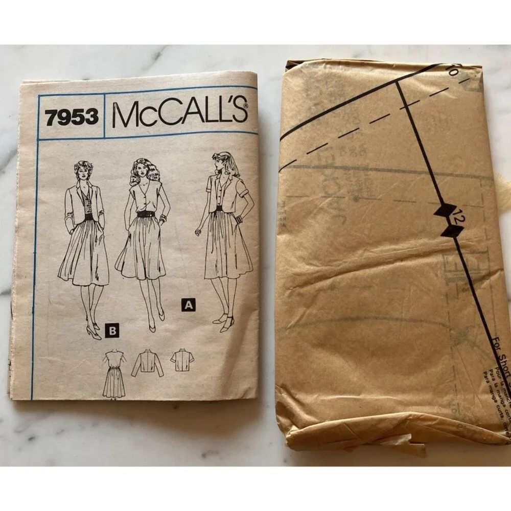 Vintage McCalls‎ Pattern 7953 Unlined Jacket Pullover Dress Made for You Size 16
